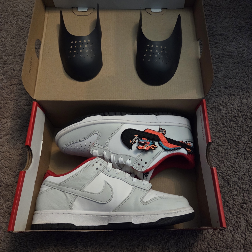 Nike Dunk Low GS “Year of the Dragon” (FZ5528-101) + Free Crease Guards Size 6